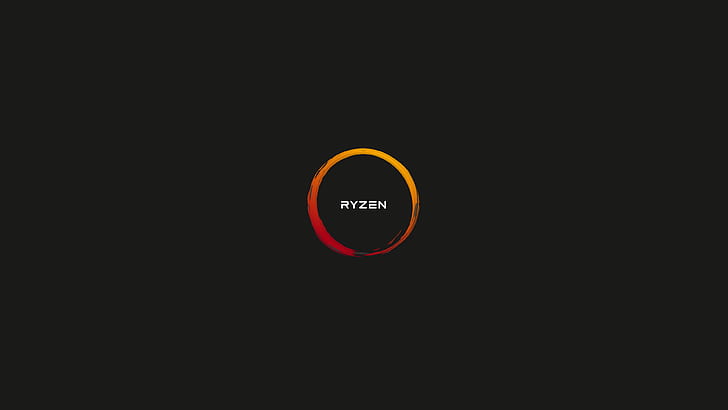 AMD, RYZEN, logo, typography, simple, simple background, HD wallpaper