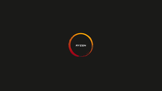 AMD, RYZEN, logo, tipografi, sederhana, latar belakang sederhana, Wallpaper HD HD wallpaper