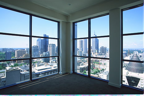 interior design, construction site, skyscraper, window, HD wallpaper HD wallpaper
