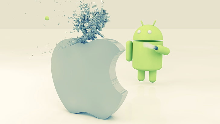 3d, android, apel, cgi, berkelahi, Wallpaper HD