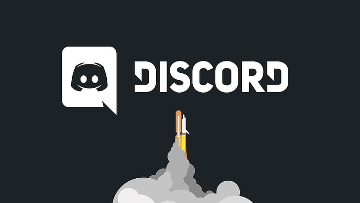 Discord, minimalism, spaceship, icons, typography, simple background, space shuttle, rocket, simple, HD wallpaper