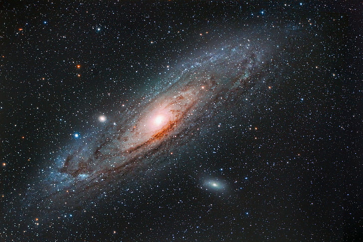 pittura galassia, spirale, La galassia di Andromeda, NGC 224, M 31, Sfondo HD