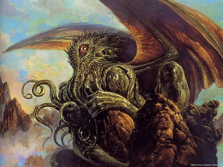 Fantasy Cthulhu Creature Hd Wallpaper Wallpaperbetter