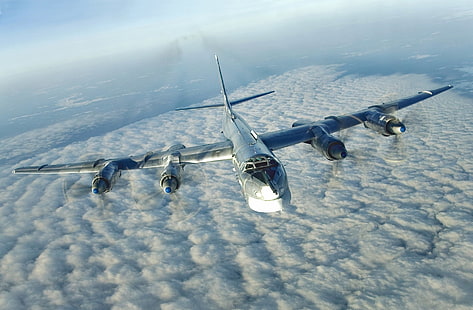 폭격기, 투폴 레프 Tu-95, 전략 폭격기, HD 배경 화면 HD wallpaper