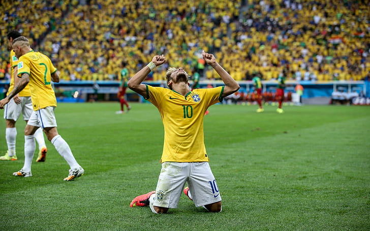 Neymar, FIFA, pemain sepak bola, Sepak Bola, Piala Dunia 2014, Brasil, Wallpaper HD