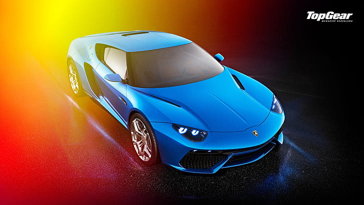 Lamborghini, Top Gear, Blue, Front, Asterion, LPI 910-4, HD wallpaper