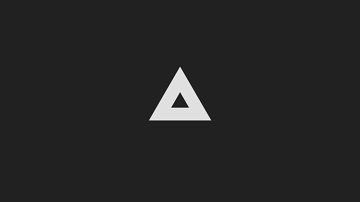 Ilustración de triángulo, abstracto, minimalismo, triángulo, negro, Fondo de pantalla HD