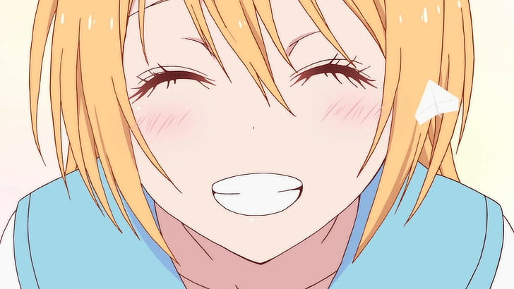 Nisekoi, närbild, lyckligt ansikte, Kirisaki Chitoge, blondin, glad, animeflickor, HD tapet