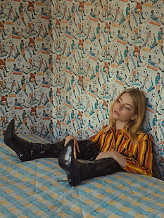 women, actress, knee-high boots, boots, Anya Taylor-Joy, women indoors, HD wallpaper HD wallpaper