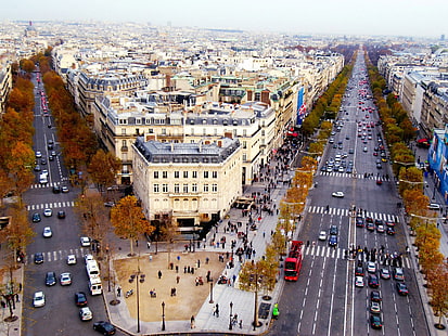 Champs Elysees Paris France HD, โลก, การเดินทาง, การเดินทางและโลก, ปารีส, ฝรั่งเศส, แชมป์, เอลีเซ่, วอลล์เปเปอร์ HD HD wallpaper