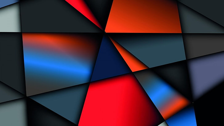 warna, pola, 3d, seni, geometris, segitiga, digital, kreatif, Wallpaper HD