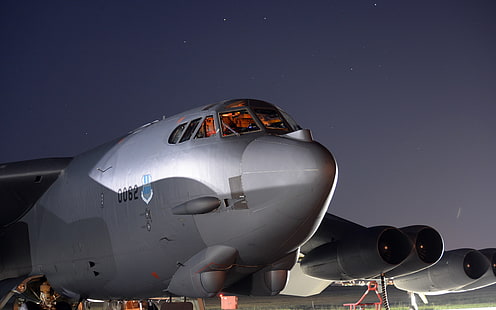 Boeing B-52 Stratofortress, Bomber, military aircraft, aircraft, night, HD wallpaper HD wallpaper