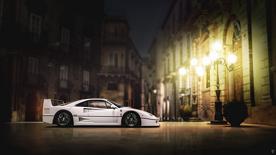Auto, Fahrzeug, weiße Autos, Ferrari, Ferrari F40, HD-Hintergrundbild HD wallpaper