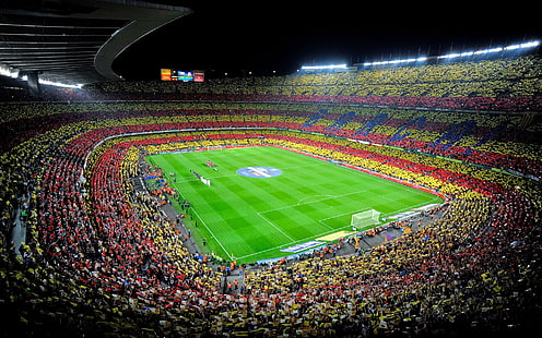 スタジアム、カンプノウ、バルセロナ、スペイン、スポーツ、 HDデスクトップの壁紙 HD wallpaper