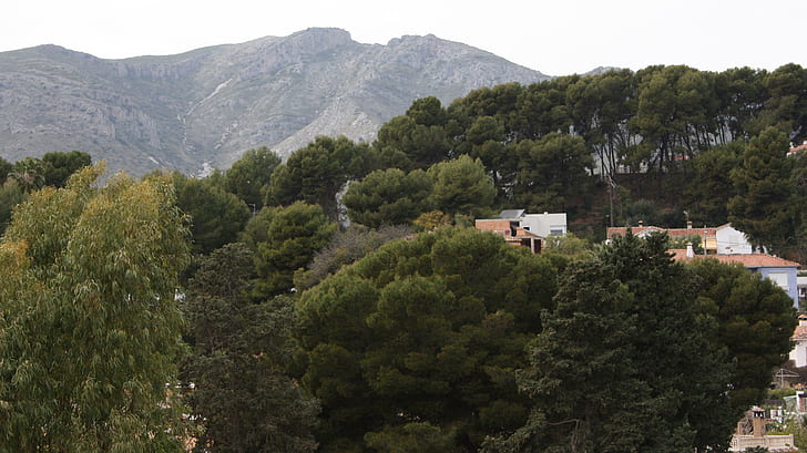Далекие холмы, Рок-эль-Пинар, Испания, холмы, Торремолинос, HD обои