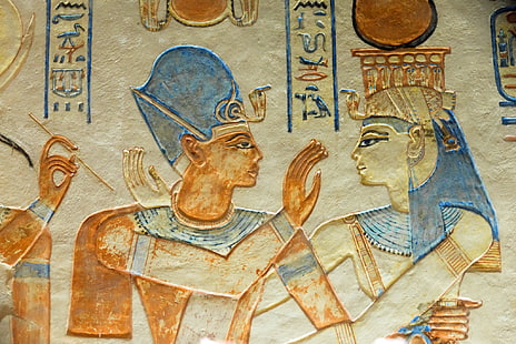 رسم الآلهة المصرية ، الطراز ، الجدار ، مصر ، العصور القديمة، خلفية HD HD wallpaper