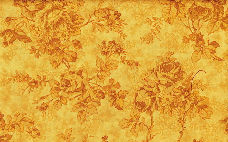 tekstil bunga coklat dan krem, pola, latar belakang, cahaya, permukaan, Wallpaper HD