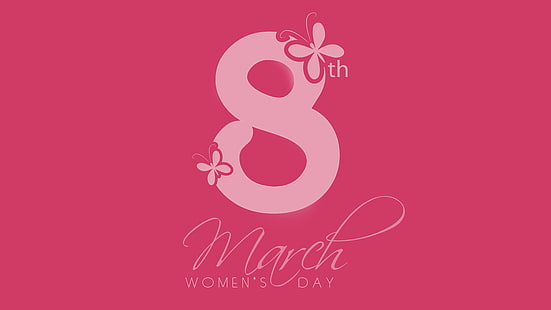 8K, 4K, Pink background, March 8, Womens Day, HD wallpaper HD wallpaper