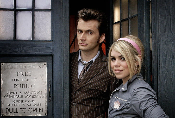 David Tennant, Doctor Who, Billie Piper, Zehnter Doktor, TARDIS, Rose Tyler, HD-Hintergrundbild