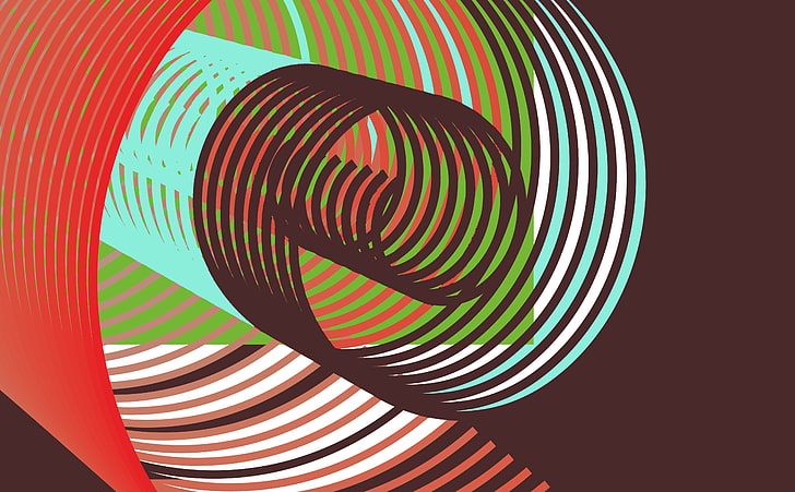 carta da parati a spirale multicolore, linea, rotazione, illusione, colorato, Sfondo HD