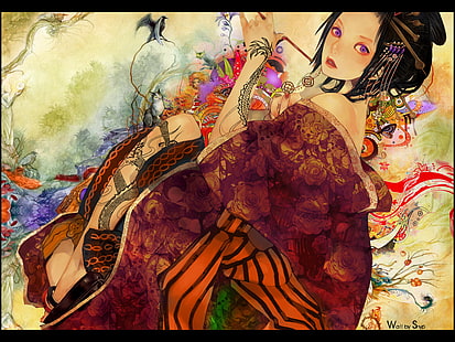 yakuza, anime, tatuajes, obras de arte, chicas anime, Fondo de pantalla HD HD wallpaper