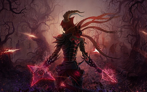 Caçador de demônios Diablo HD, papel de parede de monstro vermelho e preto, videogame, diablo, demônio, caçador, HD papel de parede HD wallpaper