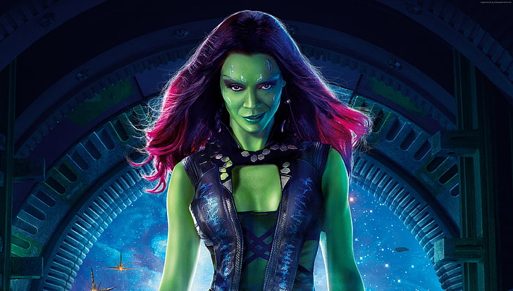 tvättbjörn, Zoe Saldaña, bästa filmer, Gamora, Guardians of the Galaxy Vol 2, HD tapet