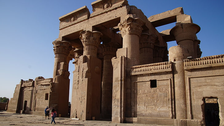 ruins, history, egyptian temple, historic site, ancient roman architecture, ancient history, temple, monument, temple of kom ombo, egypt, HD wallpaper