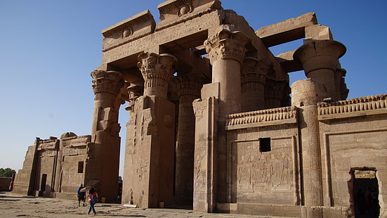 遺跡、歴史、エジプトの寺院、史跡、古代ローマ建築、古代史、寺院、記念碑、コム・オンボ神殿、エジプト、 HDデスクトップの壁紙 HD wallpaper