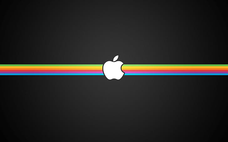 minimalism apple inc_ rainbows, HD wallpaper