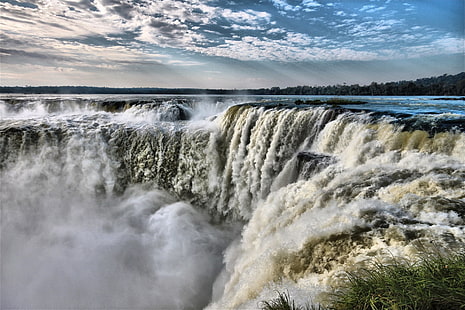 Cascate, Cascate di Iguazu, Argentina, Brasile, Iguazu, Pantanal, Parana, Cascata, Sfondo HD HD wallpaper