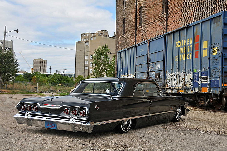 1963, auto, automobile, car, chevrolet, custom, impala, lowrider, vehicle, HD wallpaper
