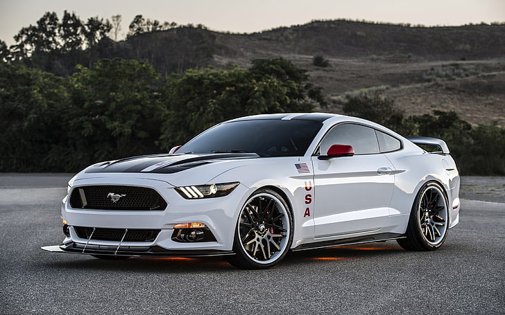 Ford Mustang blanco, Ford Mustang GT Apollo Edition, coche, muscle cars, Ford, Fondo de pantalla HD