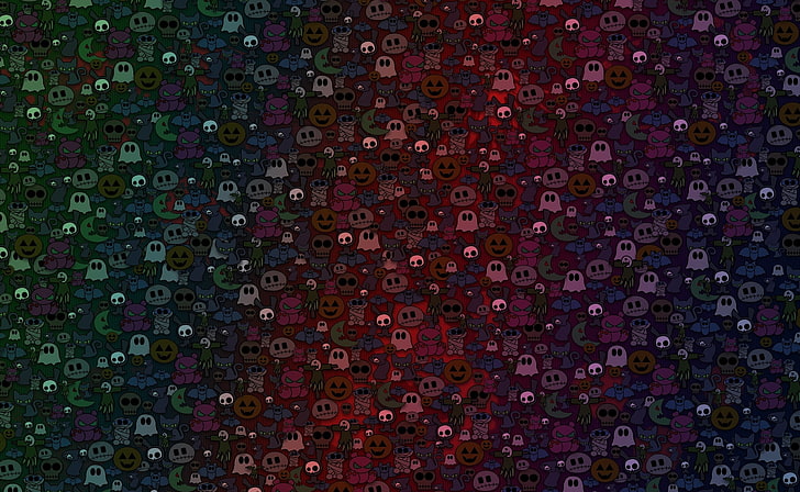 Pac Man graphic artwork, background, holiday, Wallpaper, Halloween, horror, Texture, picture, image, cartoons, Helloween, HD wallpaper