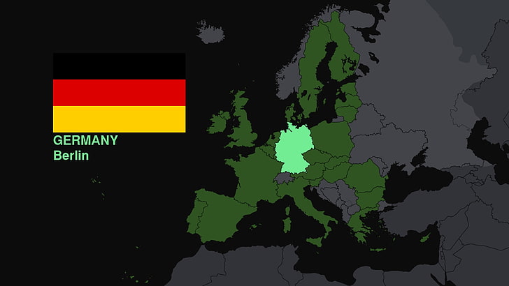 Niemcy, mapa, flaga, Europa, Tapety HD