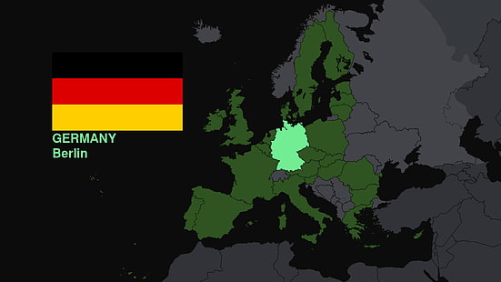 ألمانيا ، الخريطة ، العلم ، أوروبا، خلفية HD HD wallpaper