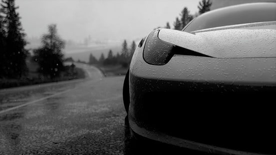 Driveclub, mobil, hujan, Ferrari, Wallpaper HD HD wallpaper