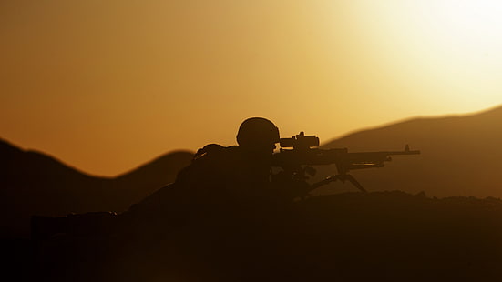 military, marine corps, Sunset Security, HD wallpaper HD wallpaper