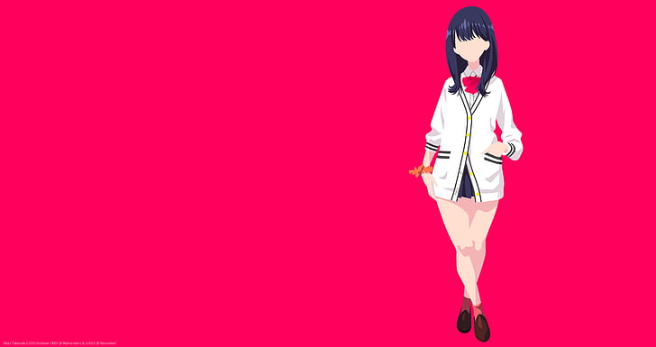 Anime, SSSS.Gridman, Blue Hair, Girl, Minimalist, Rikka Takarada, HD wallpaper