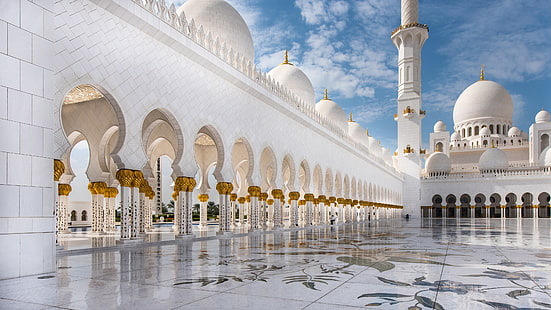 Grand Mosque Sheikh Zayed Abu Dhabi Emirati Arabi Uniti Beautiful HD Wallpaper 3840 × 2160, Sfondo HD HD wallpaper