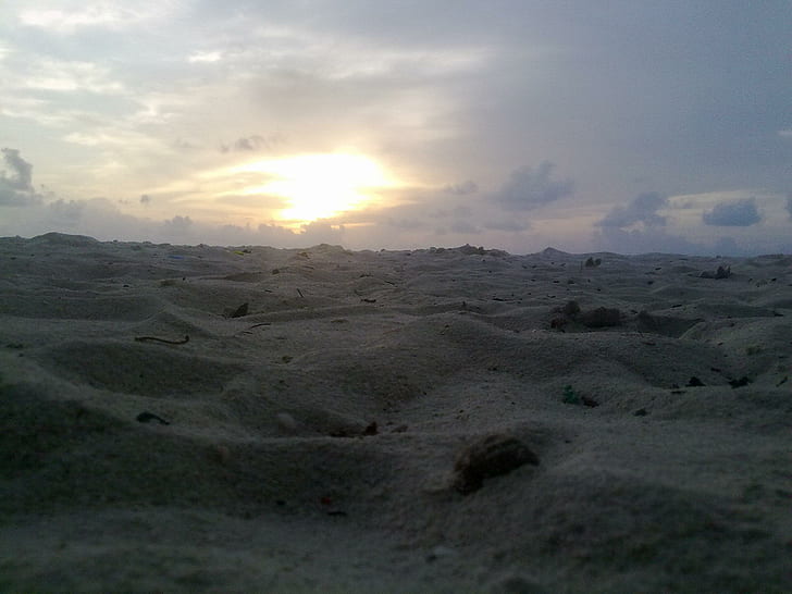 Sy View, sabbia, spiaggia, tramonto, natura e paesaggi, Sfondo HD