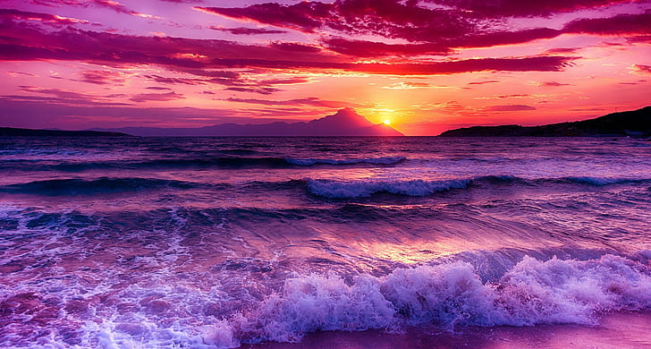 Sol, playa, mar, naturaleza, Fondo de pantalla HD