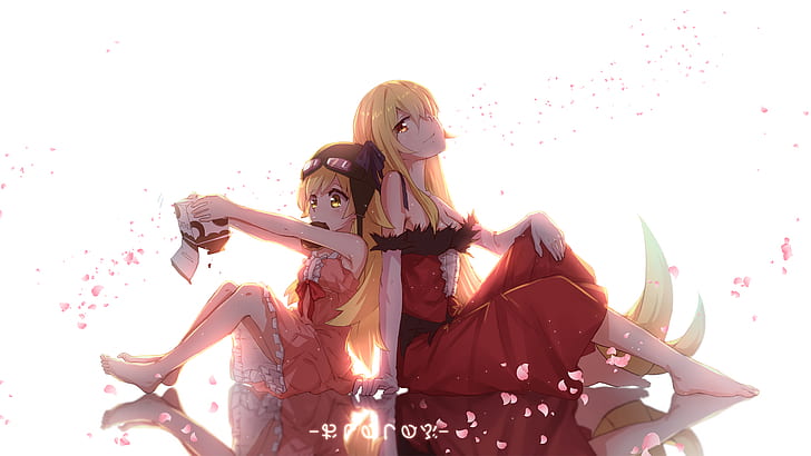 Anime, Anime Girls, Monogatari-Serie, Oshino Shinobu, barfuß, HD-Hintergrundbild