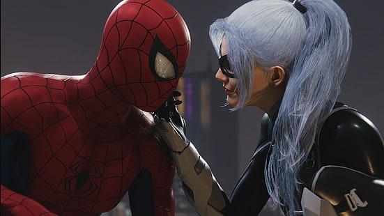 Человек-паук, Человек-паук (PS4), Черный кот (Marvel Comics), HD обои HD wallpaper