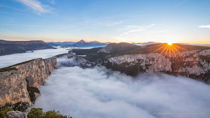 Wielki Kanion Verdon, Alpes de Haute-Provence, Francja, przyroda, Tapety HD