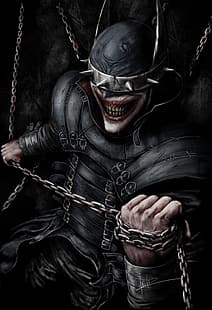  The Batman Who Laughs, comic art, digital art, chains, DC Comics, laughing, Batman, HD wallpaper HD wallpaper