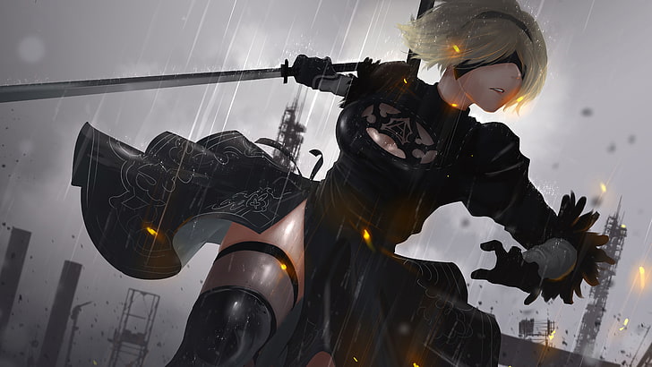 88 Girl, Girl With Weapon, Nier: Automata, NieR, HD wallpaper