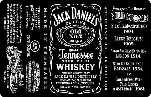 Vo poster di Whisky Tennessee No. 7 di Jack Daniel, prodotti, Jack Daniels, Sfondo HD HD wallpaper