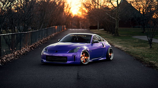 car, Nissan, Nissan 350Z, tuning, purple, HD wallpaper HD wallpaper