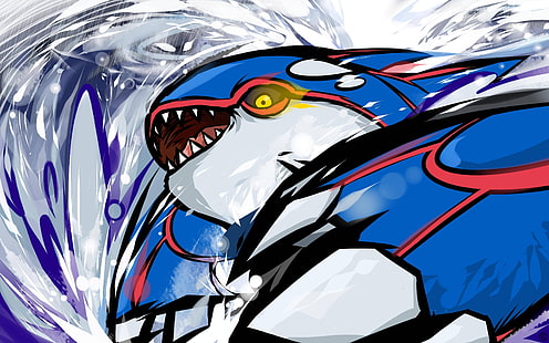 illustrations de personnages bleus, rouges et gris, Pokémon, Kyogre, Pokemon Sapphire, Fond d'écran HD HD wallpaper